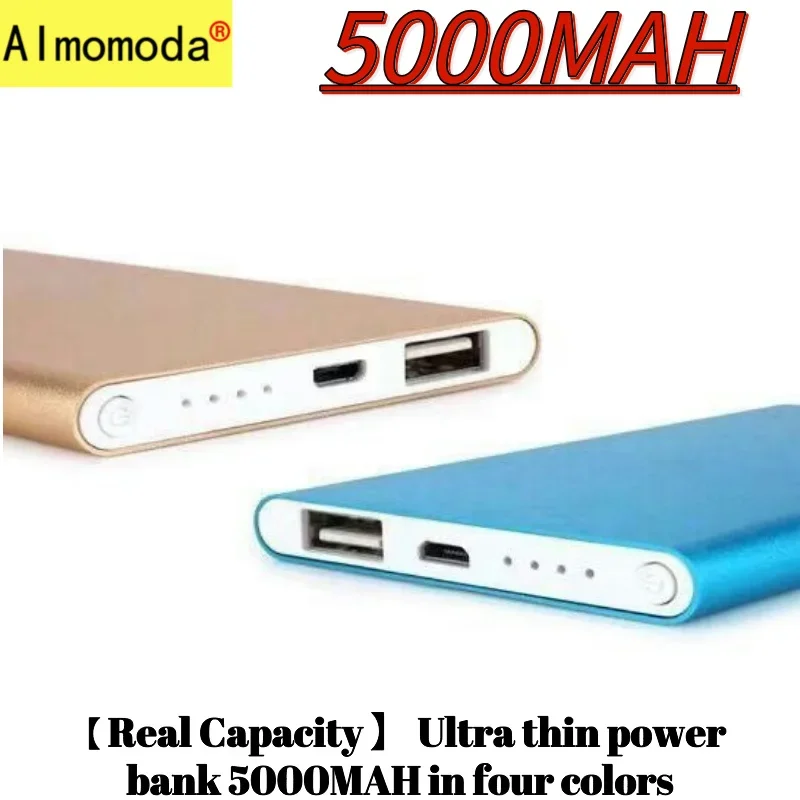 4 colors [real capacity] Ultra thin power bank 5000mAh universal charger for mobile phones, convenient to carry, popular mobile