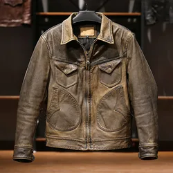 RL-H1 Read Description! Asian Size Super Top Quality Genuine Japan Horse Leather Classic Durable Horsehide Stylish Jacket