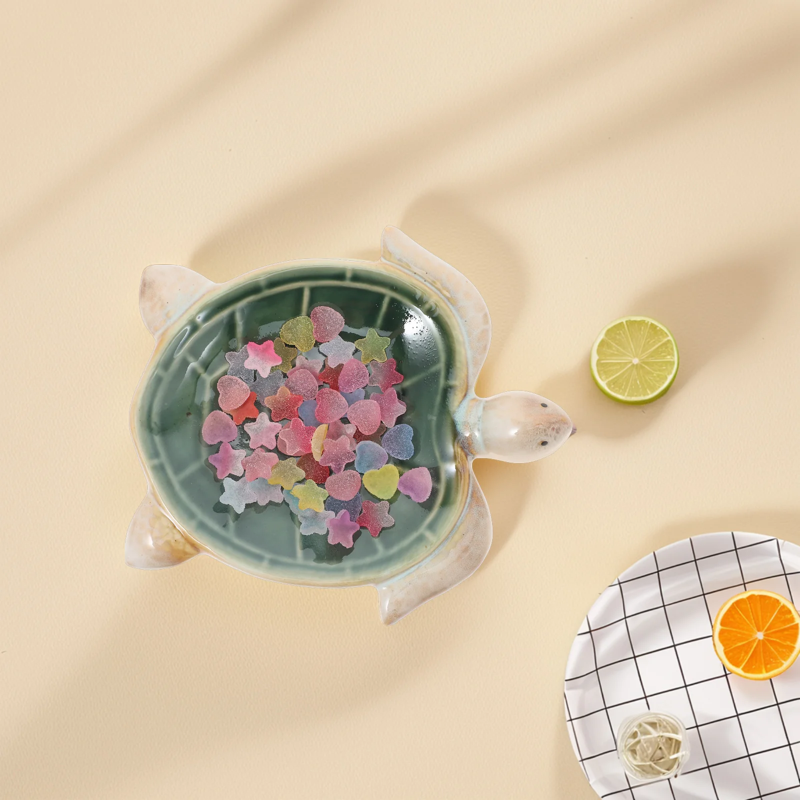 

Cute Turtle Shaped Bowl Multifunctional Desktop Tray for Ring Coin Catchall Decorative Vanity Table Organizer Turtle Candy Dish