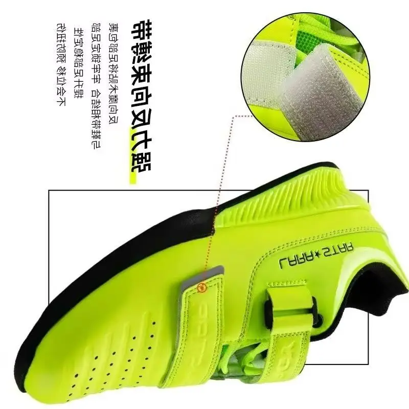 

Autumn Men Women Weight Training Shoes White Green Squat Hard Pull Shoes Unisex Leather Indoor Gym Shoe