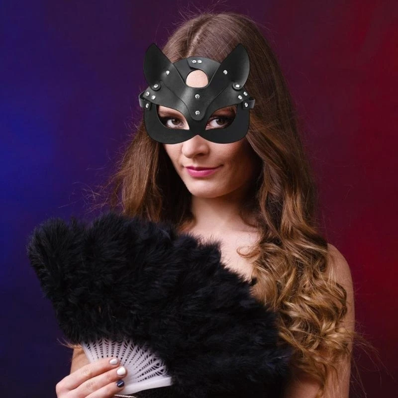5asd Breathable Adjustable Catwomen Party Mask PU Leather Costume Accessory Masquerades Mask For Roleplay Cosplay