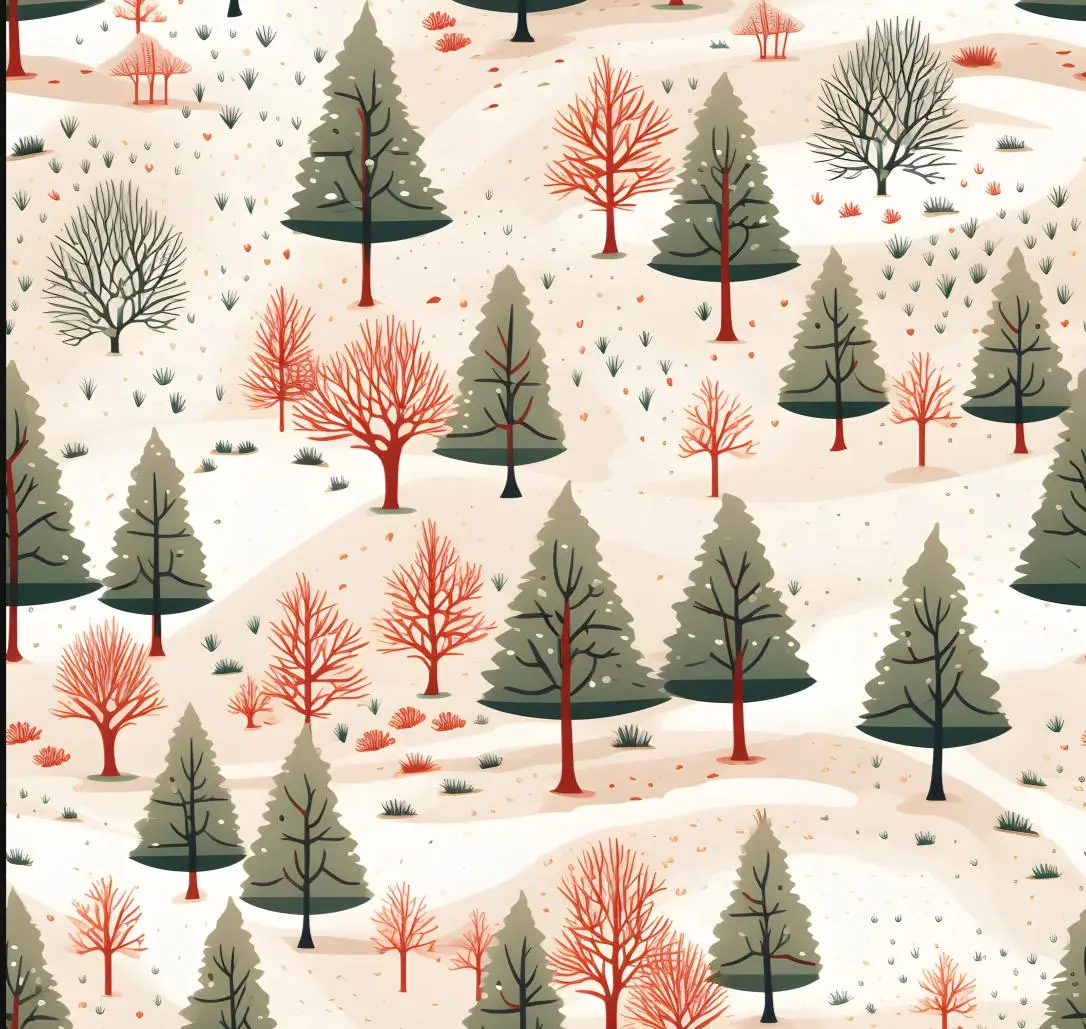 

Фотообои на заказ в скандинавском стиле с ручной росписью: сосны, лес, облака, современный минималистичный геометрический фон, настенное панно, papel de pared