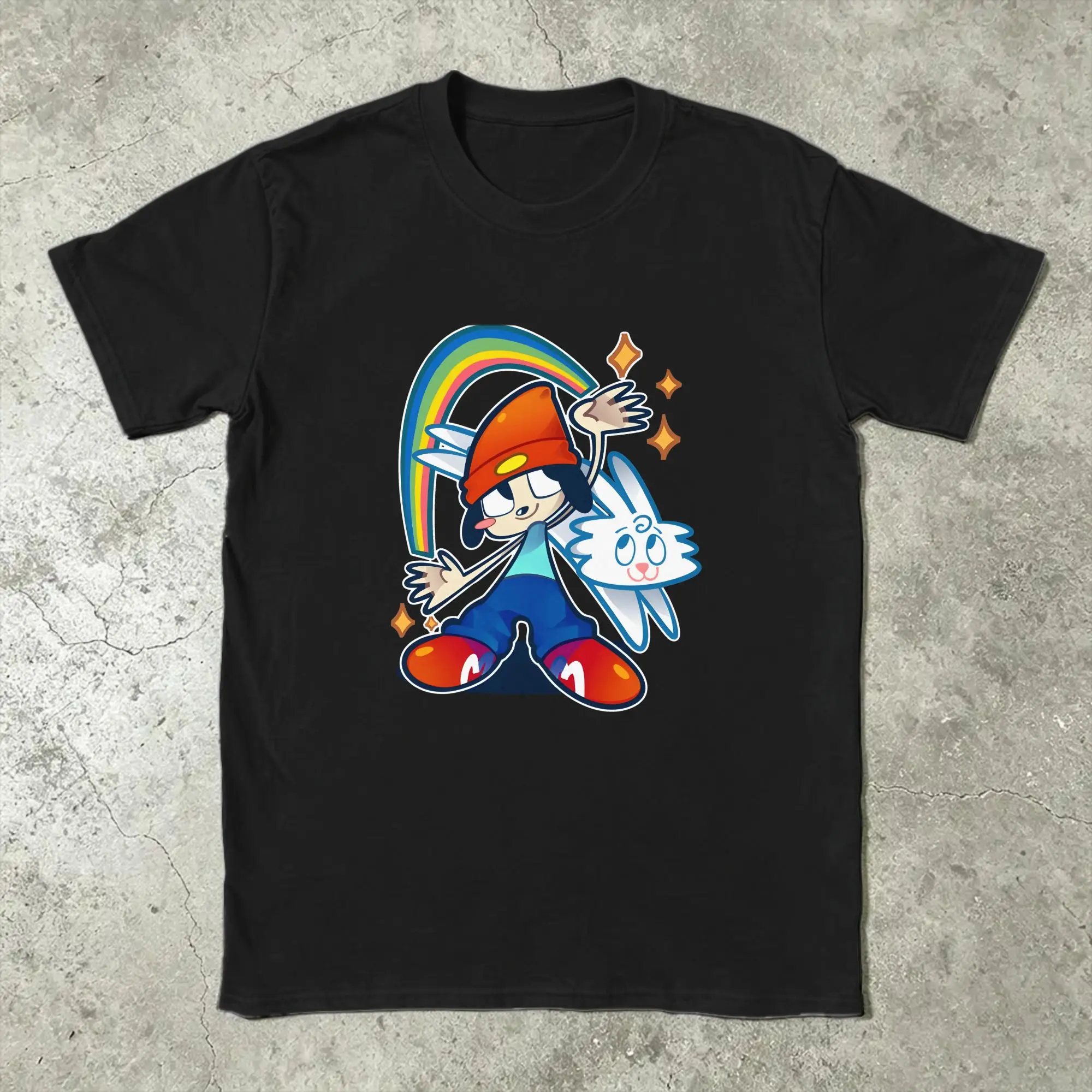 PA-PaRappa The Rapper Game T-Shirt Summer  Leisure T-Shirts Men Cotton Crewneck Plus Size 5XL Tees Short Sleeve Y2K Basic Tshirt
