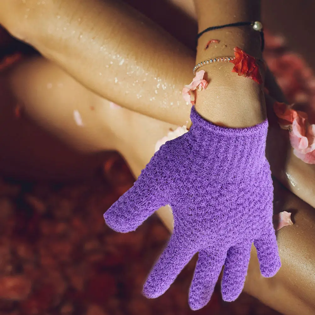 

8Pcs Exfoliating Gloves Body Bath Shower Deep Cleaning Dead Skin Removal Five Fingers Shower Gloves Back Massage Glove