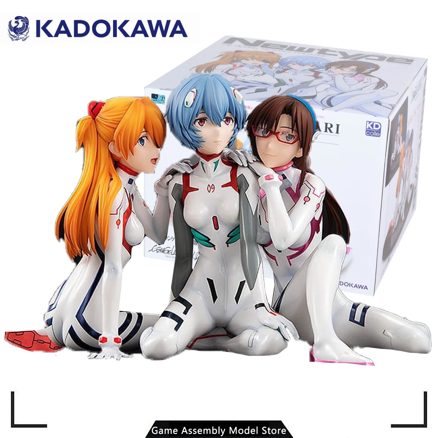 

Kadokawa 100% Original Genuine Anime Assembled Model: KDcolle Asuka/Rei/Mari: Newtype Cover Ver. Action Figure Toy Gift for Boys