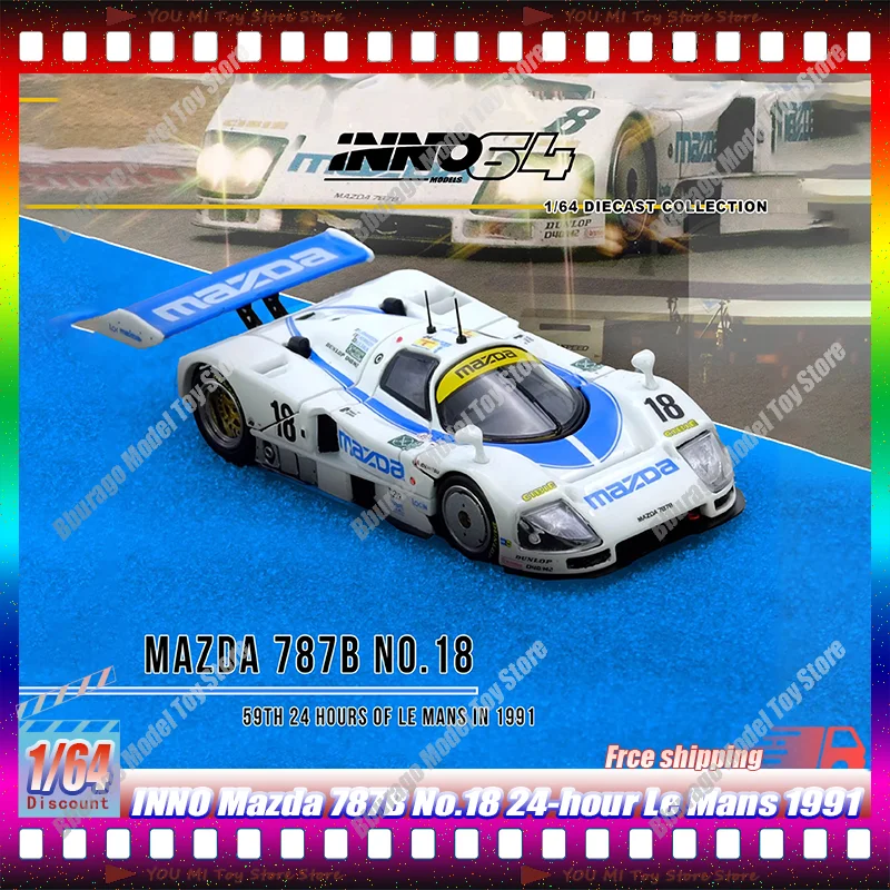 

Масштабная модель автомобиля Inno Models Mazda 787b №18 24-Hour Le Mans, 1:64, литая из сплава, для взрослых коллекционеров, настольная коллекция, игрушка, подарок