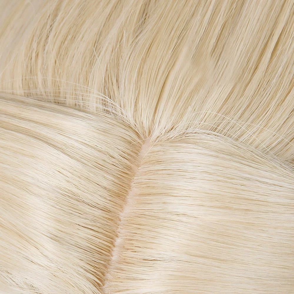 Short Wavy Blonde Wig Synthetic Ponytail Clip Anime Game Cosplay Fluffy Wig Heat Resistant for Daily Party image 5