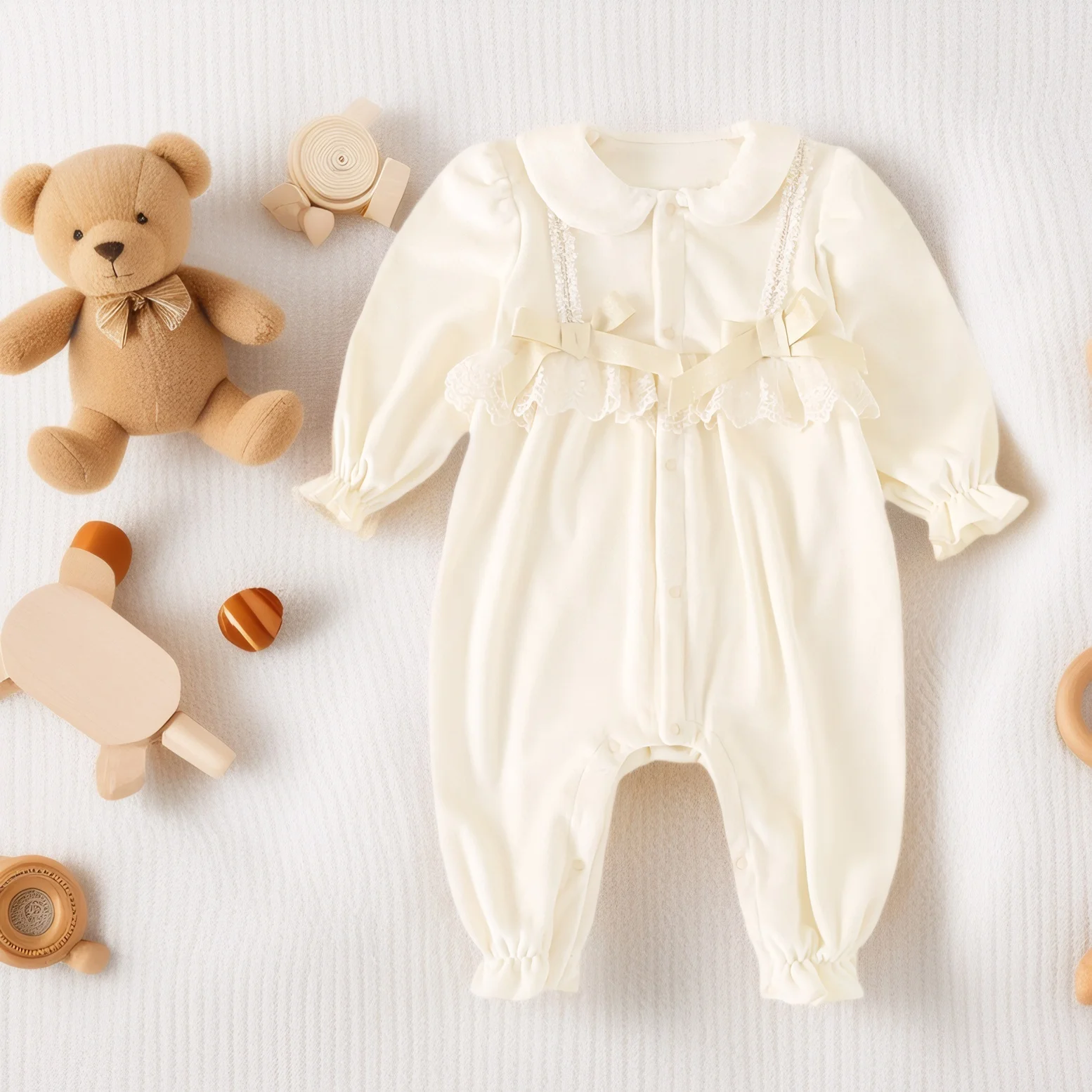 

Sanlutoz Одежда для младенцев, зимние комбинезоны с длинными рукавами для маленьких девочек, милые кружевные утолщенные теплые комбинезоны