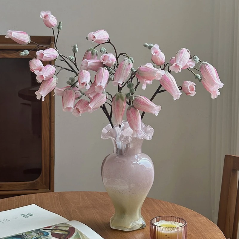 

Simulation flower arrangement vase wind chime flower fake living room decoration ornament single high-grade silk