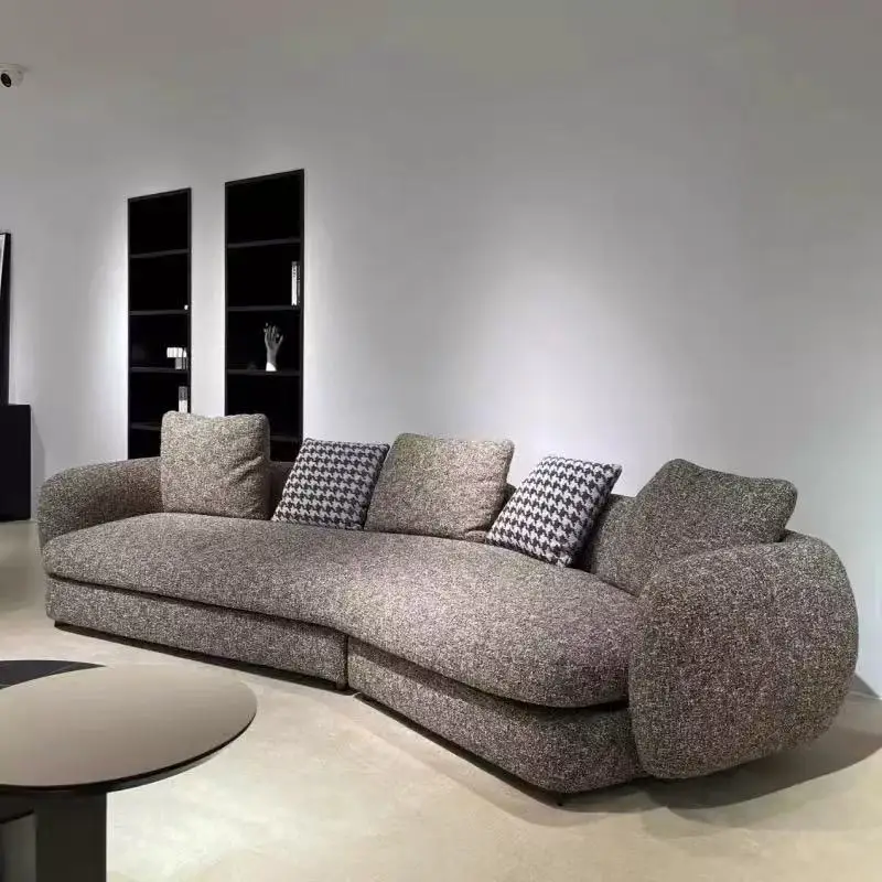 Nordic MinimalistThree-Person Sofa Furniture Set Customizable Size Color Modern Design Woven Fabric Wooden for Home