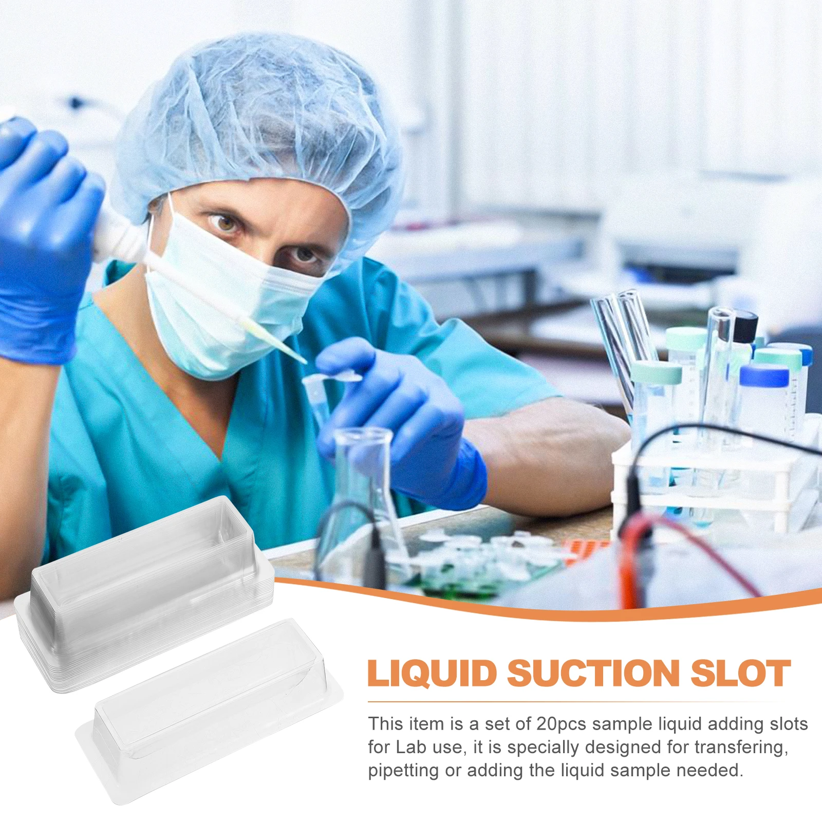 

20 Pcs Sample Adding Slots Disposable Sterilized Liquid Transfer Plastic Pipette Scale Laboratory Bottle Reagent