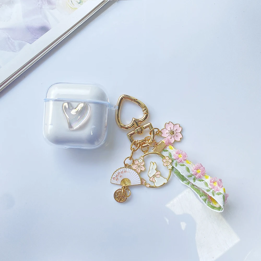 샤오미 레드미 버즈 3 용 소프트 클리어 케이스, 귀여운 크리스탈 나비 펜던트 이어폰 커버, 버즈 3 보호 케이스