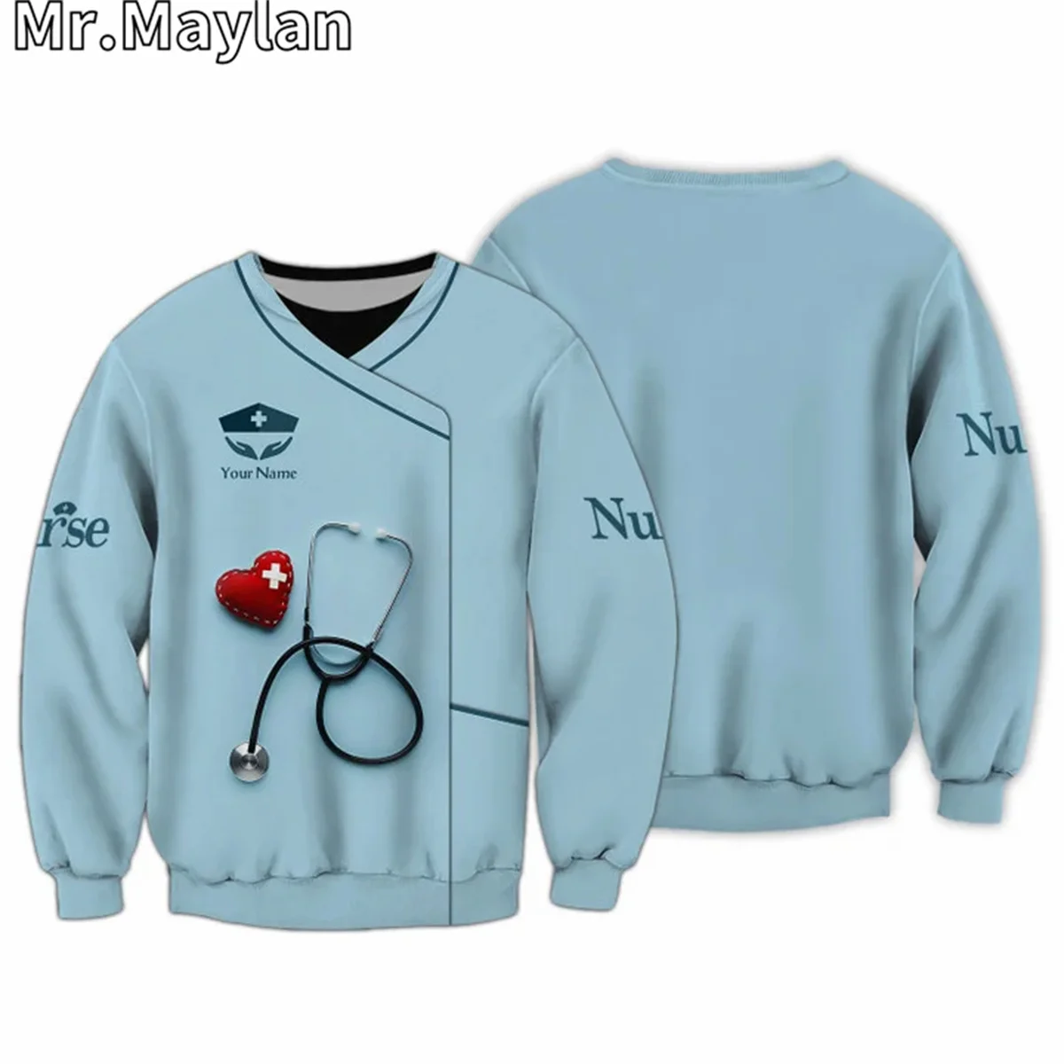 NURSING TOOLS  CUSTOM NURSE UNIFORM MEDICAL SCRUBS 3D Hoodie Unisex Sweatshirt Streetwear Zip Pullover Casual Jacket Tracksuits