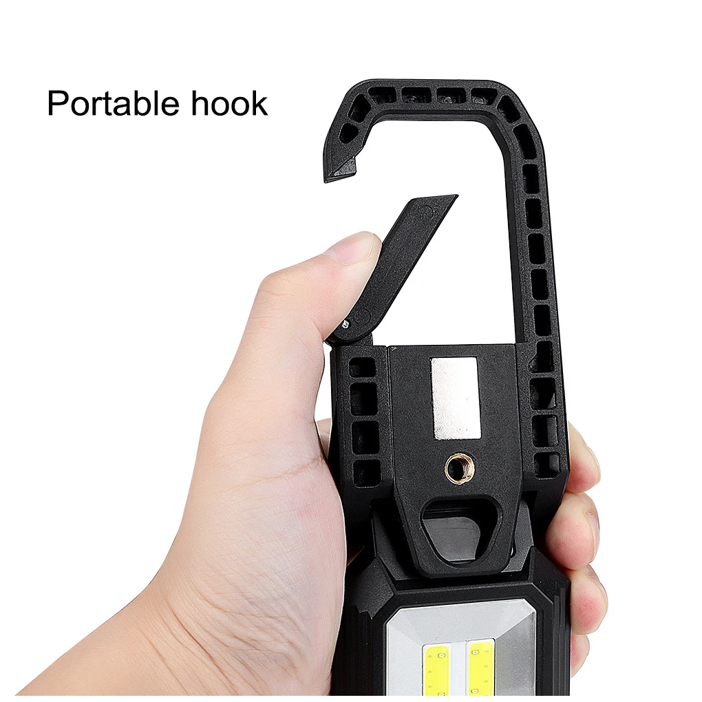 Work Light Portable Rechargeable Foldable Lamp 4 Modes Adjustable LED Flashlight Plastic Torch Lighting for Traveling