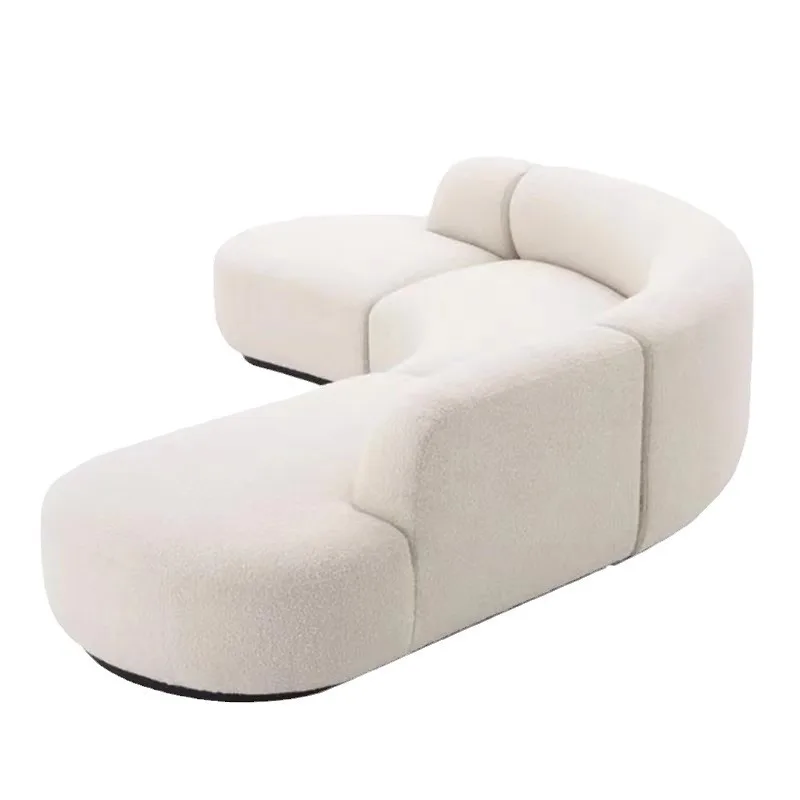

Curved sofa modern simple size apartment living room beauty salon clothing store rest area special-shaped fabric sofa