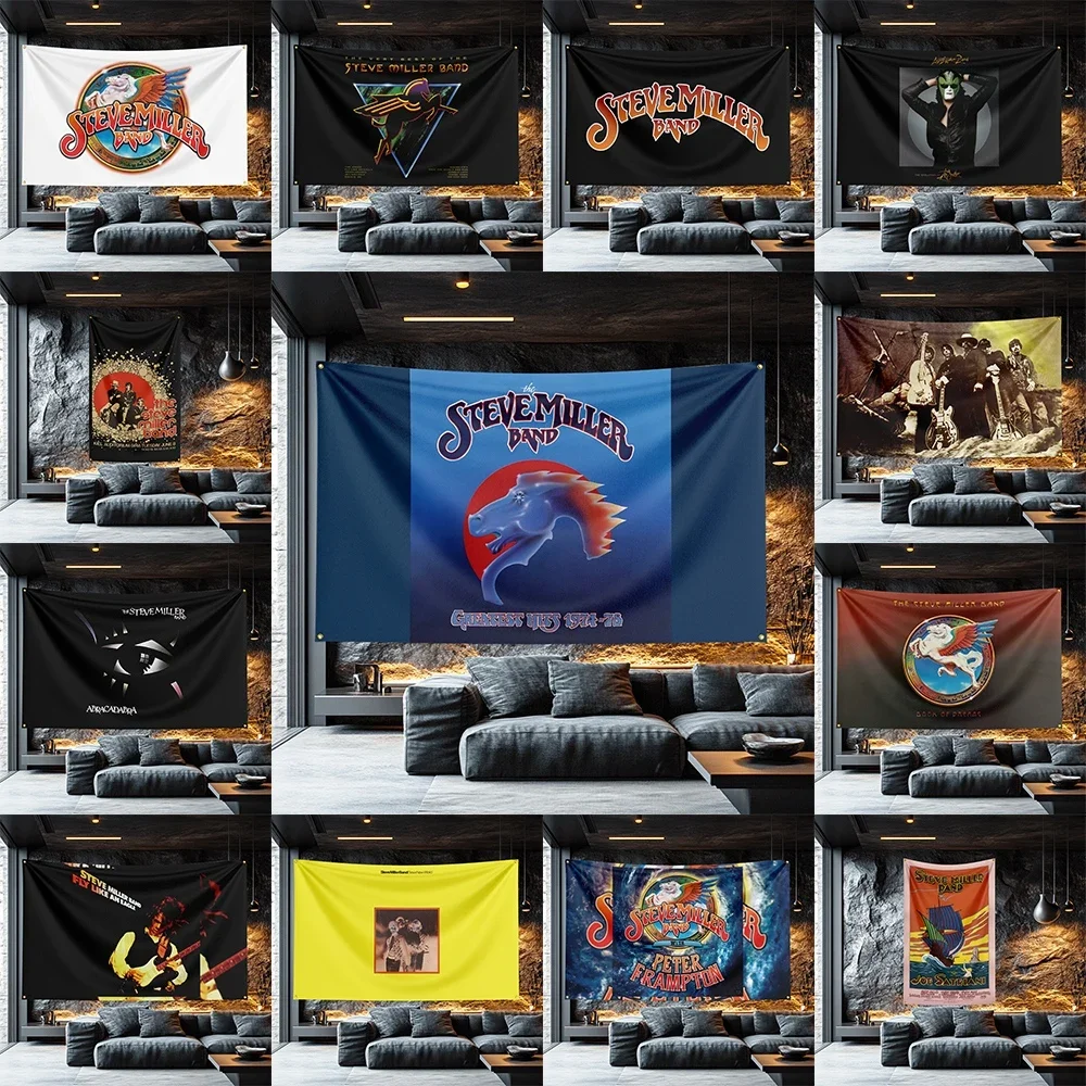 Steve Miller Band Tribute Rock Flag  Polyester Banner For Studio Wall Decor Musician Gift