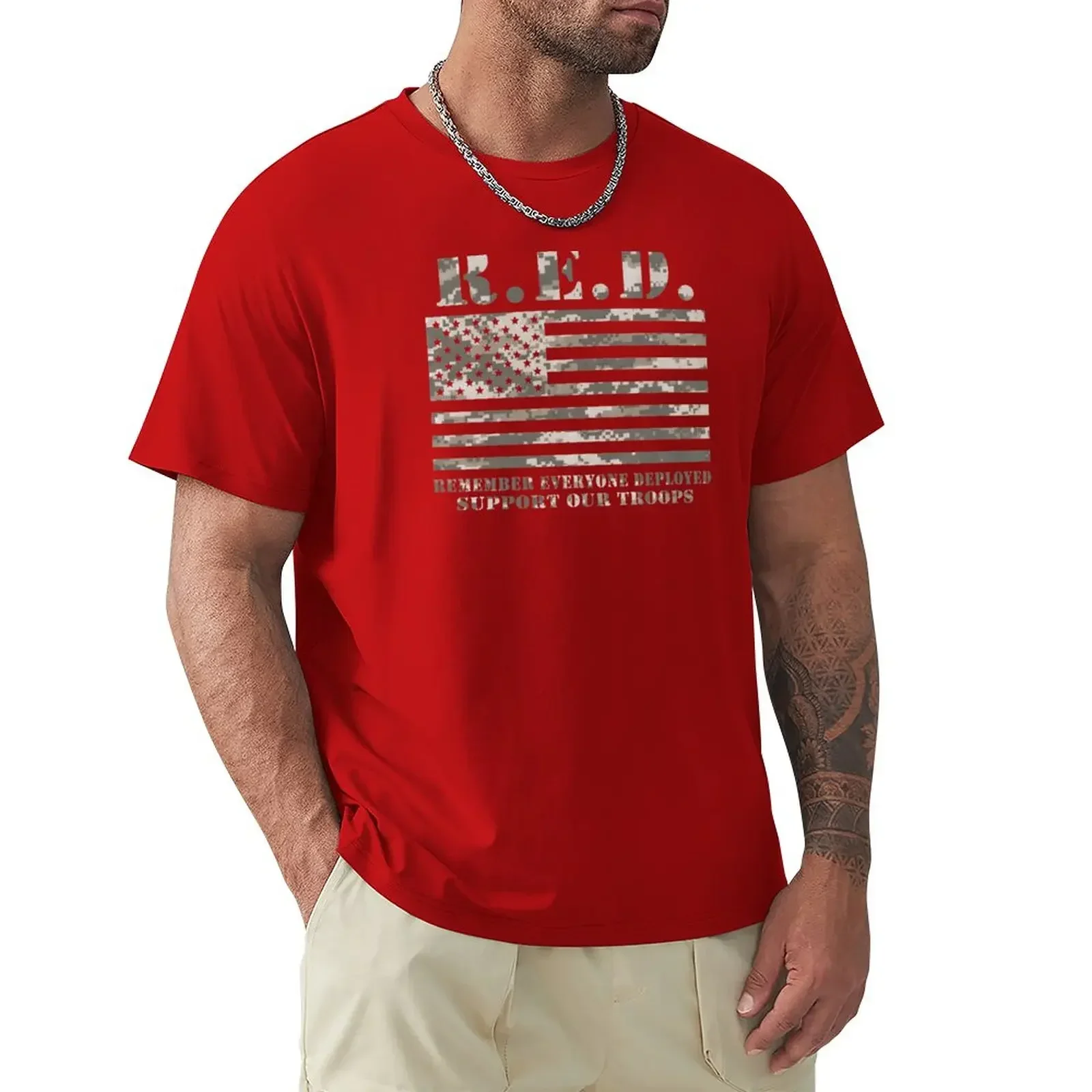 Red Friday Wear Red On Friday Remember Everyone Deployed American Soldier T-Shirt tees korean fashion anime shirts men