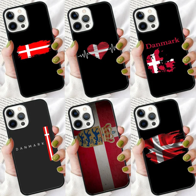 Denmark Flag Phone Case For iPhone 16 15 14 plus XR XS 11 12 13 Pro max Soft Bumper Shell Cover coque