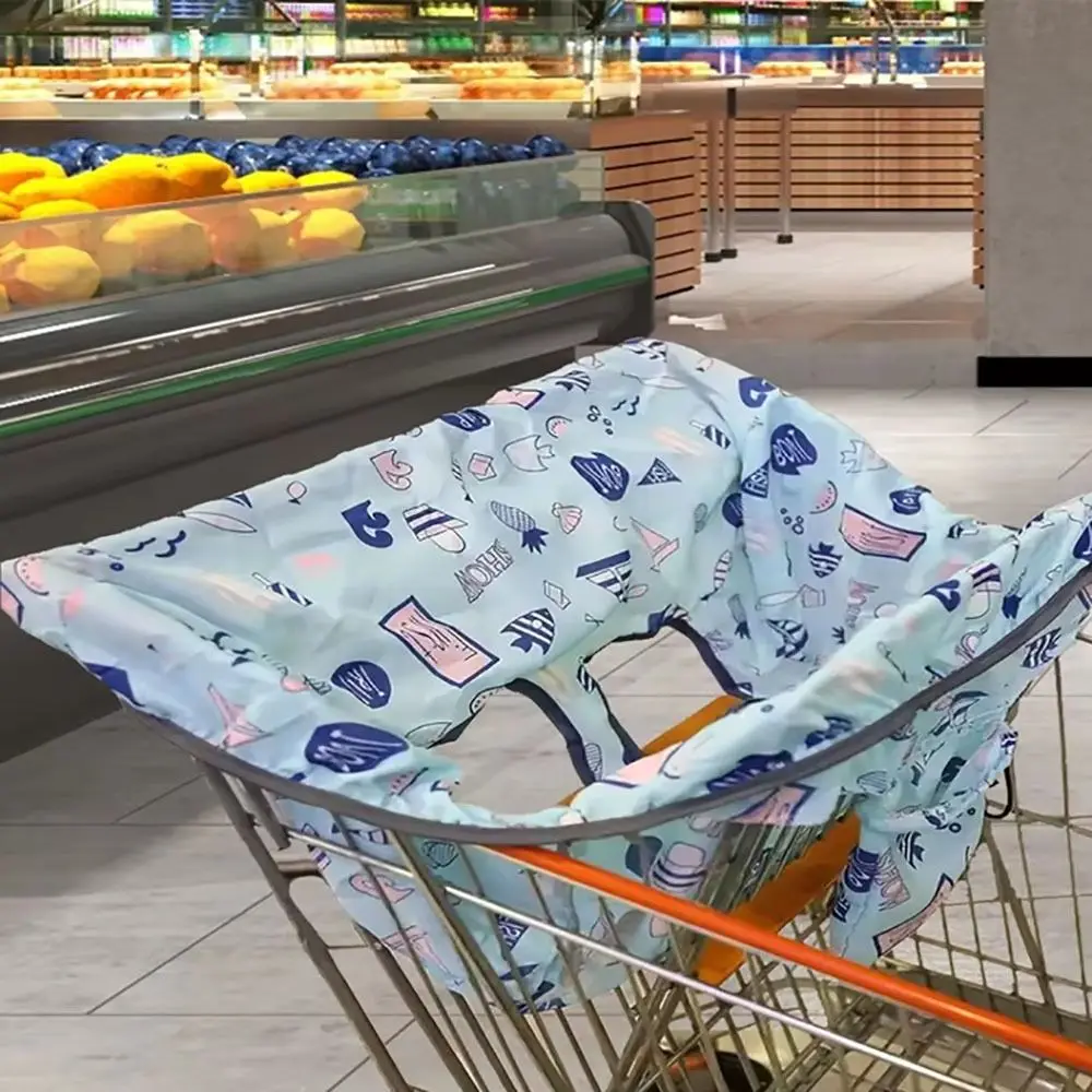 Portable Cartoon Shopping Cart Cover Waterproof Anti-Dirty Baby Seat Pad High Chair Dust Cover for Grocery Supermarket Traveling
