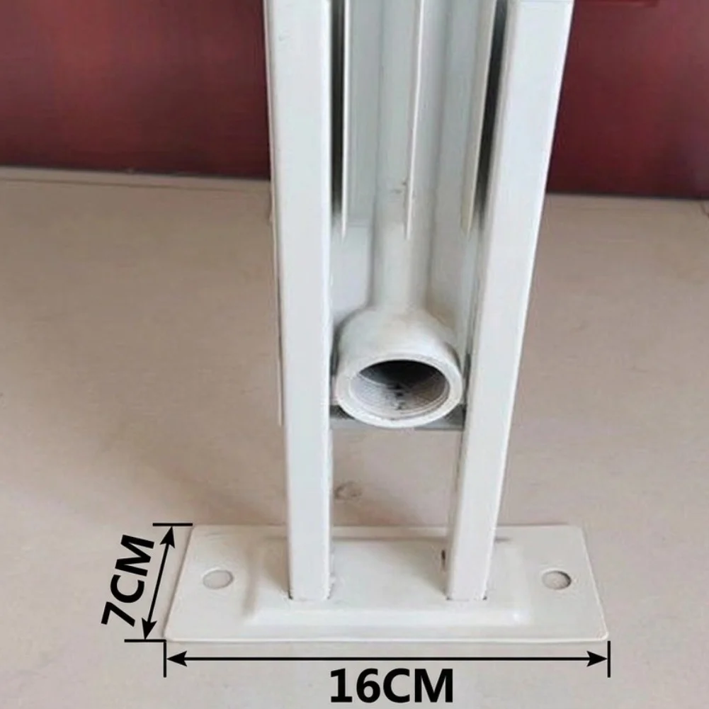 Die-cast Aluminum Radiator Floor Bracket Height Adjustable 7-18 cm White Color Compatible with Common Radiator Sizes