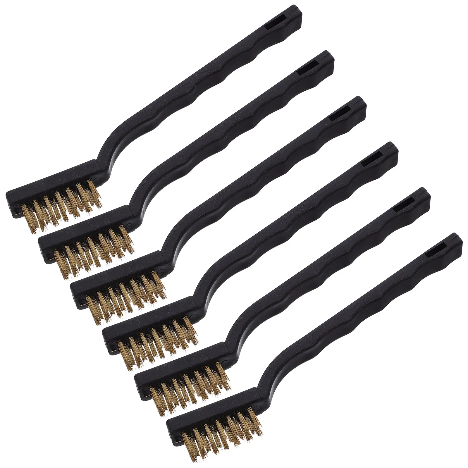 

6Pcs Mini Brass Wire Brush Set with Curved Handle for 3D Printer Nozzle Hot End Heated Bed Cleaning Rust Removal Welding Slag