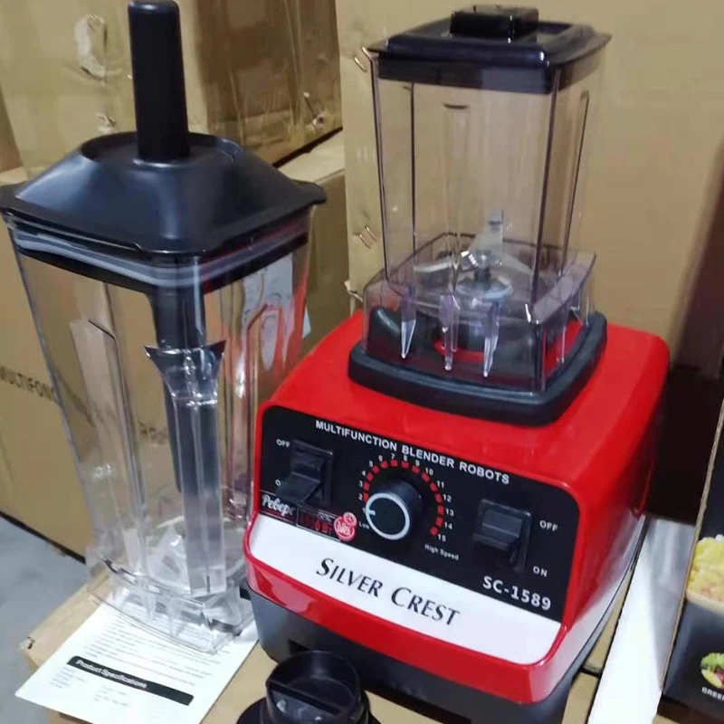 2 In 1 4500w Kitchen Appliances Heavy Duty Commercial Mixer Smoothie Juicer Food Processor Silver Crest Blender