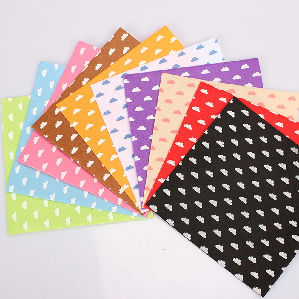 

20Pcs Nonwoven Fabric Material 10 Assorted Colors 15x15cm DIY Craft Felt Sheets for Children Creative Handicrafts