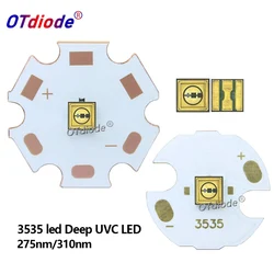1PCS 265nm 275nm 310nm UVC LED Lamp beads 0.1W 5-7V SMD With 16/20mm Copper PCB Deep UV light Sterilization
