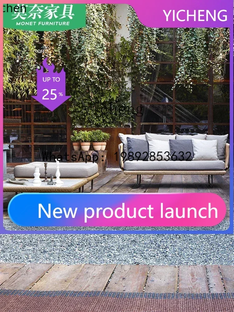 

A3-4 Outdoor Sofa Villa Leisure Rattan Chair Garden Patio Terrace Balcony Furniture Rattan Sunscreen Waterproof Double