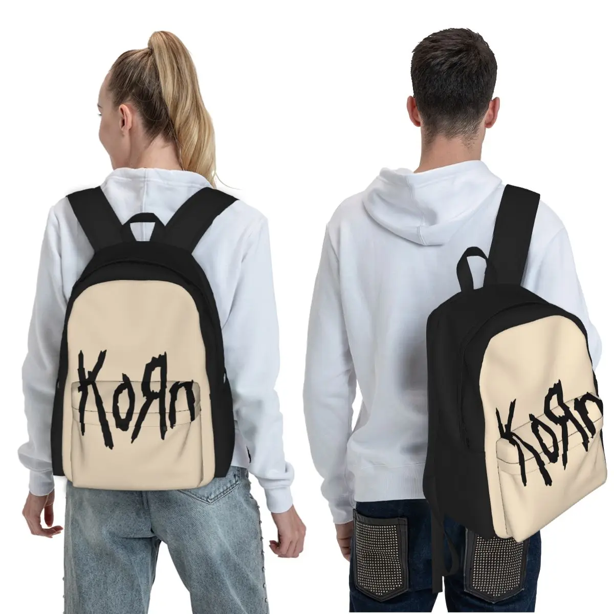 Korn Music Rock Band Student Backpack School Bag Hiking Travel Daypack for Boys Girls Fashion Bookbag Shoulder Bags
