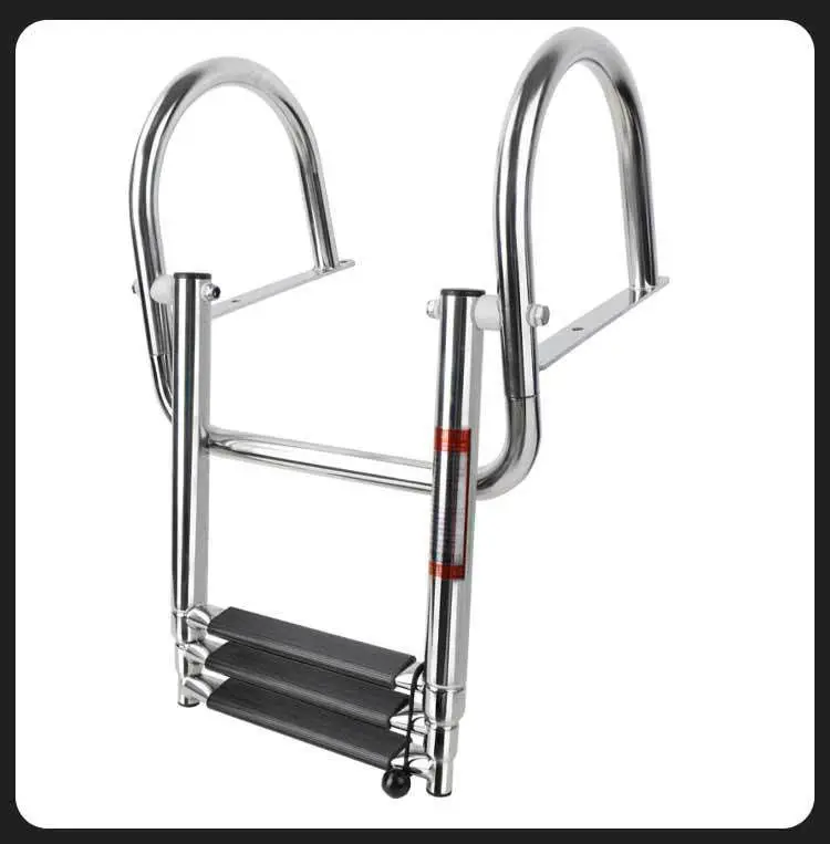 Stainless Steel Boat Launching Ladder Folding Handrail Ladder Swimming Boarding Ladder