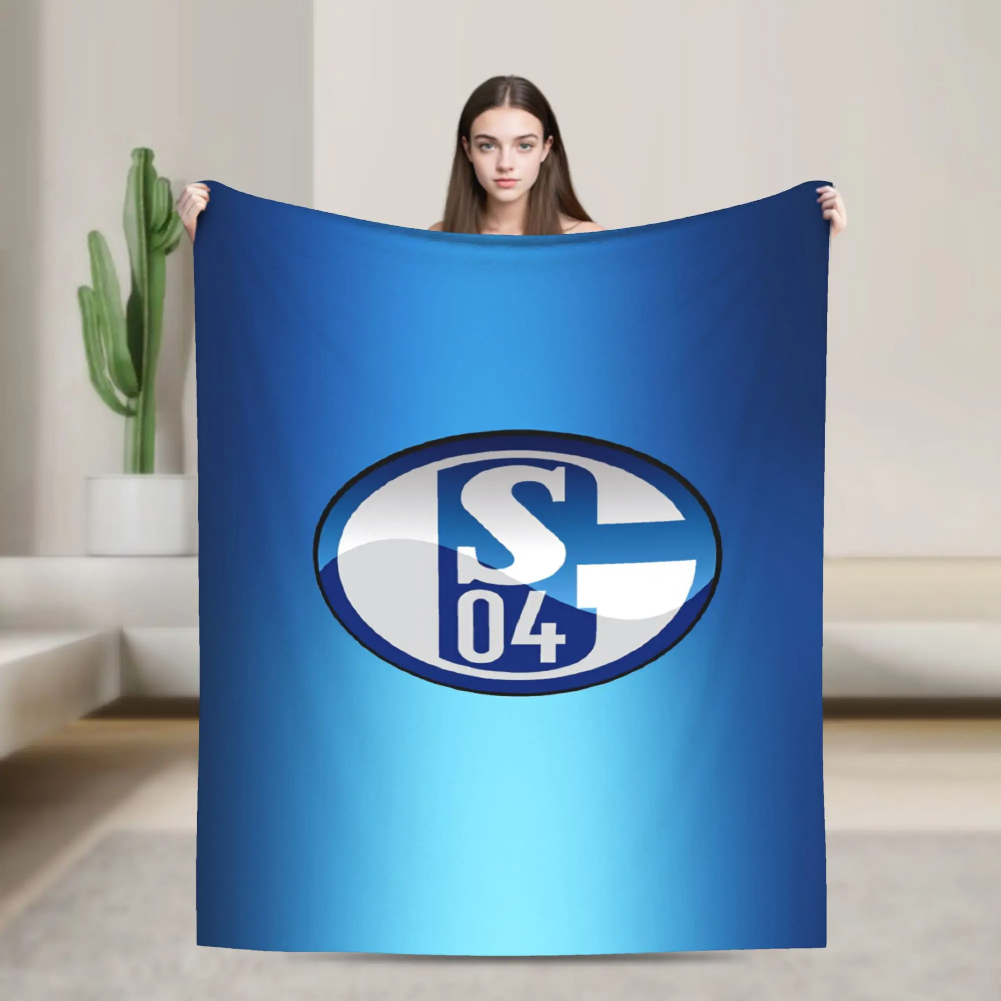 S-Schalke 04 team Flannel Blanket Girl  Warm Throw Blanket Winter Home Decor Bedspread Sofa Bed Cover