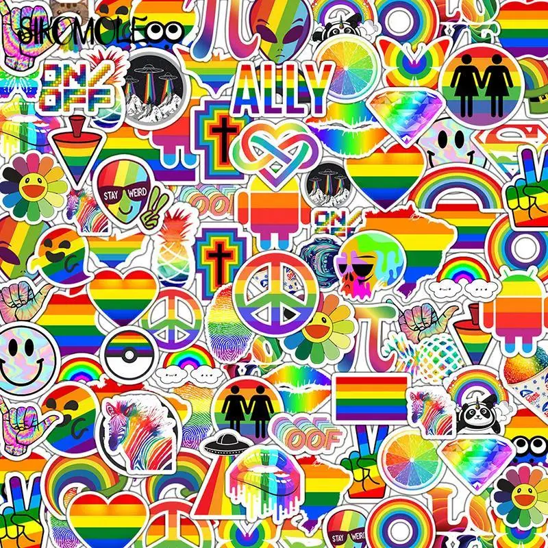 

10/30/50PCS Tide Brand Rainbow Color Graffiti Series Sticker For Suitcase Luggage Motorcycle Laptop Skateboard Phone Stickers F5