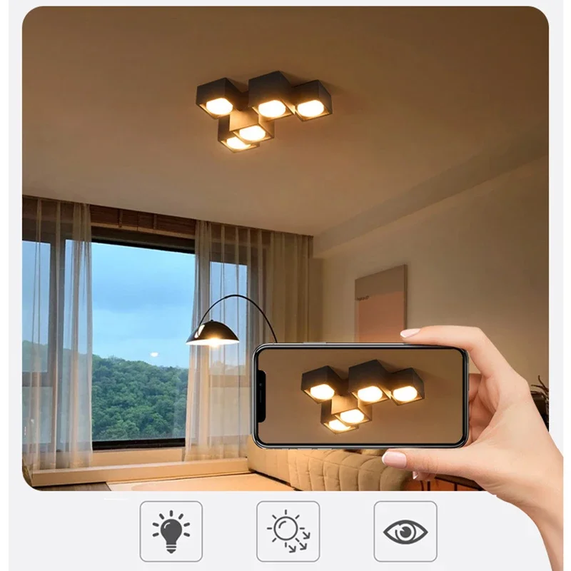 SANDYHA حماية كاملة للعين LED ضوء السقف تصميم بسيط مثالي لغرفة المعيشة وغرفة النوم وطاولة الطعام الأنيقة #6