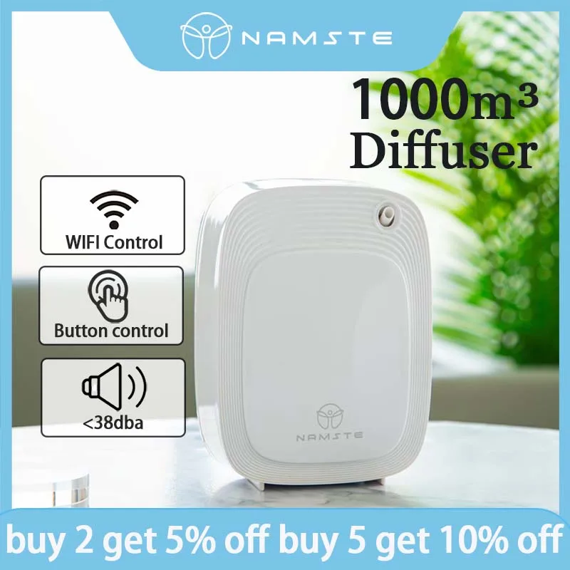 Namaste 1000m3 Home Freshener อุปกรณ์น้ํามันหอมระเหย Aromatic เครื่องฟอกอากาศน้ําหอมน้ําหอม Diffuser ความจุ WIFI 200ML