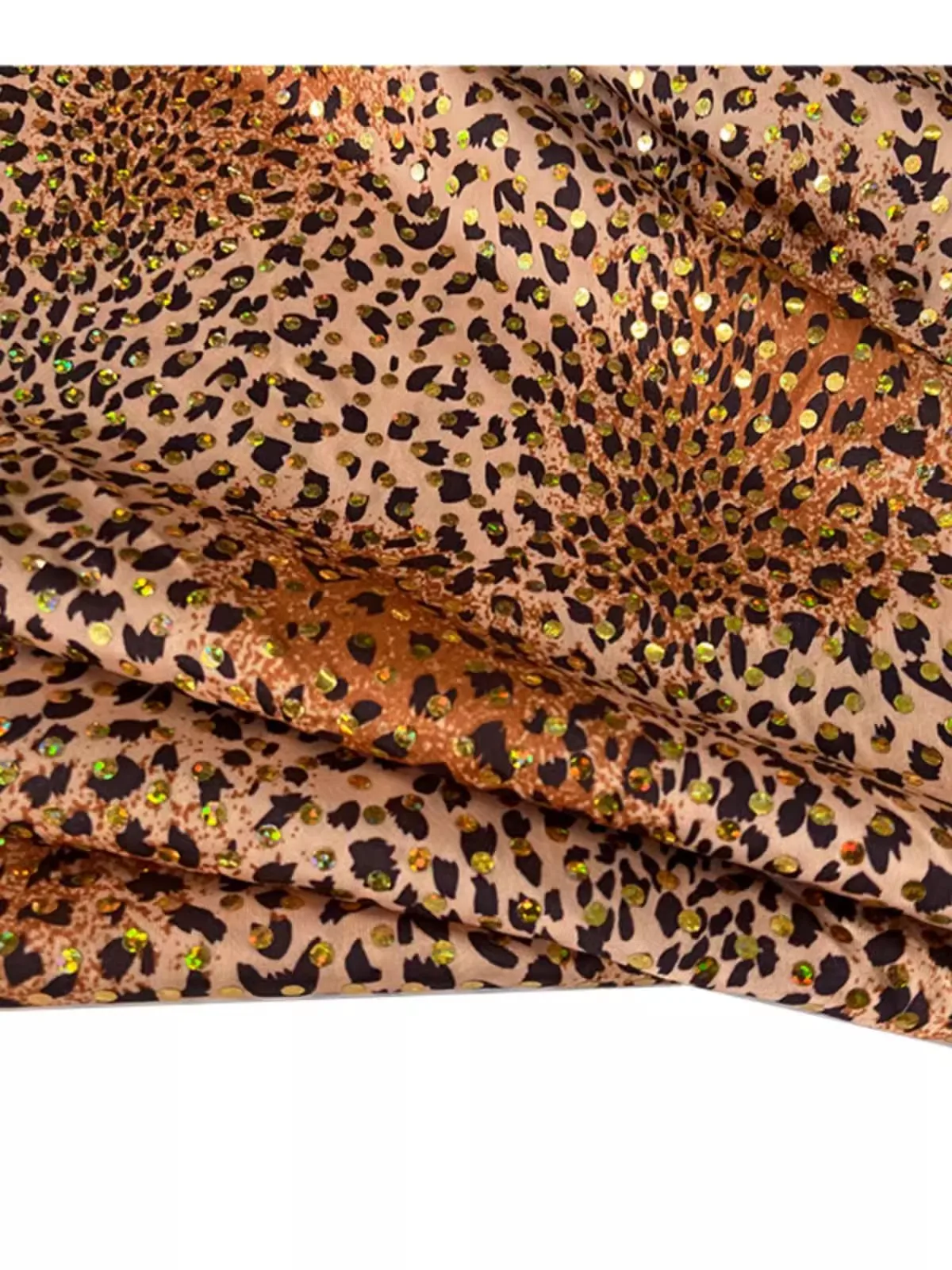 New Sparkling Leopard Print Hot Sequin Knitted Elastic Fabric, High-End Dance Decoration Gift Clothing Handmade Diy Fabric