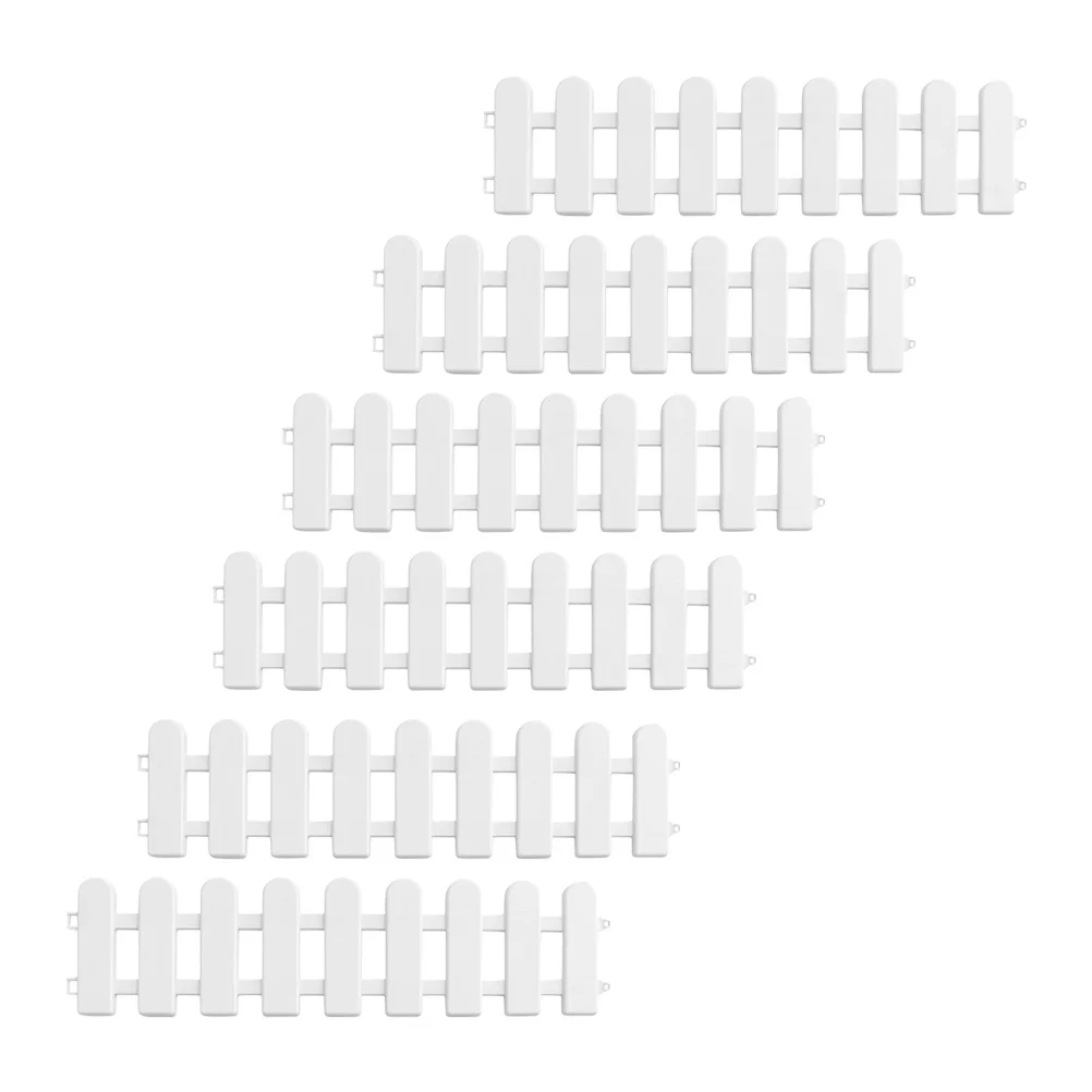 

6pcs Decorative Fence Plastic Picket Garden Edging Lightweight Durable Courtyard Partition Lawn Border Fencing For Flowerbeds