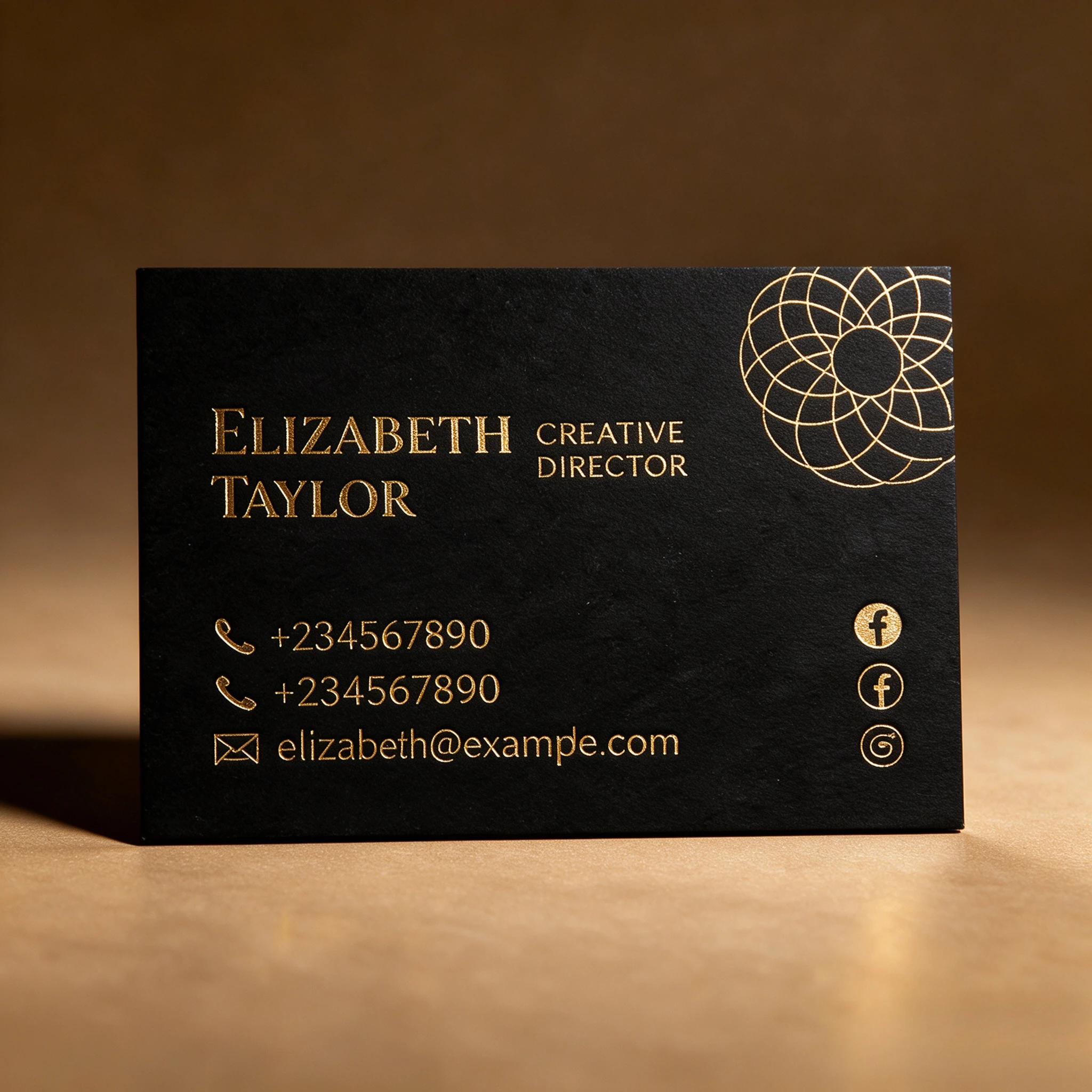 Customized luxury hot stamping business card black card with gold foil color card printing high-end professional brand logo