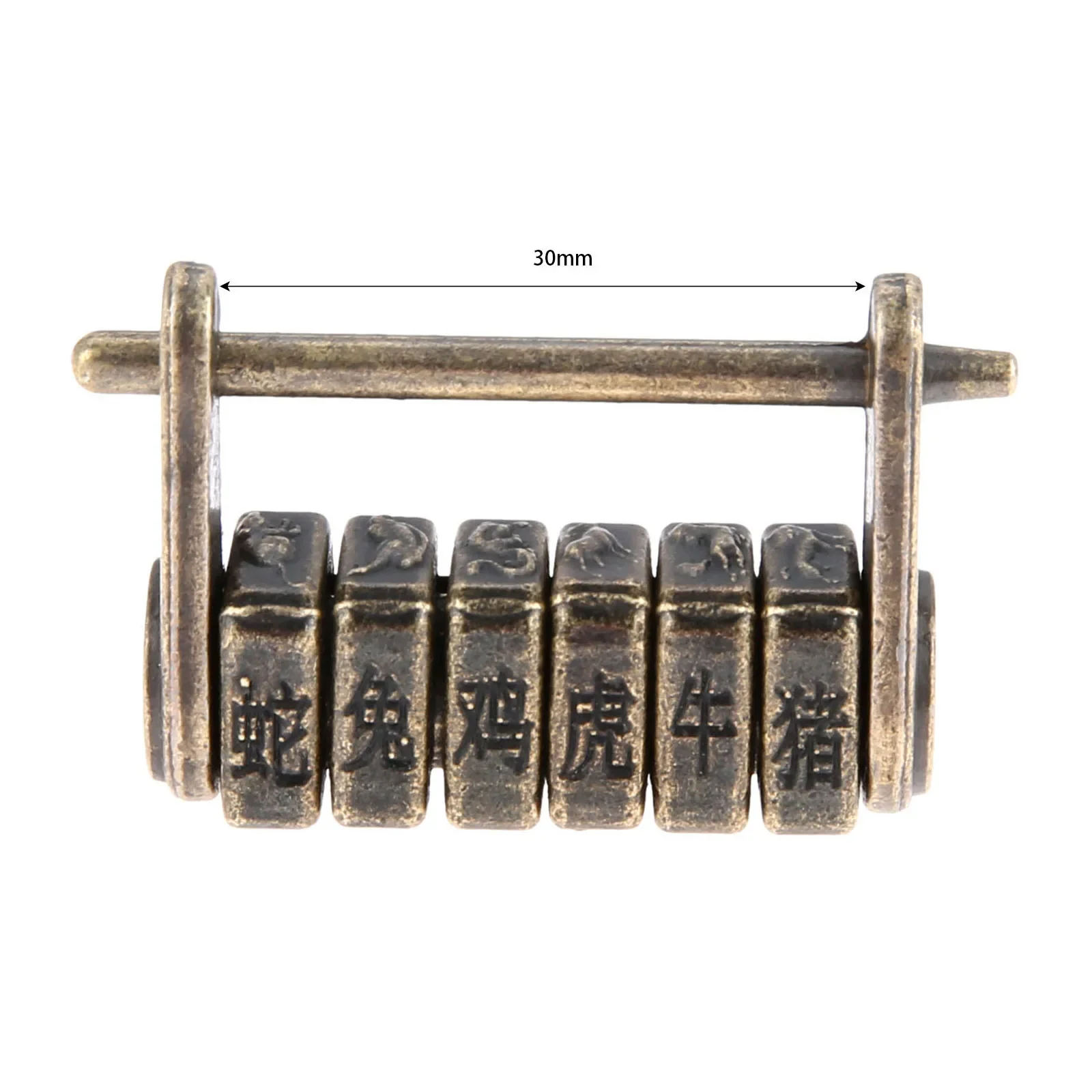 DRELD 1Pc Antique Bronze chiński stary Keyed kłódka Retro kombinacja blokada biżuteria Box kłódka meble dekoracja drzwi