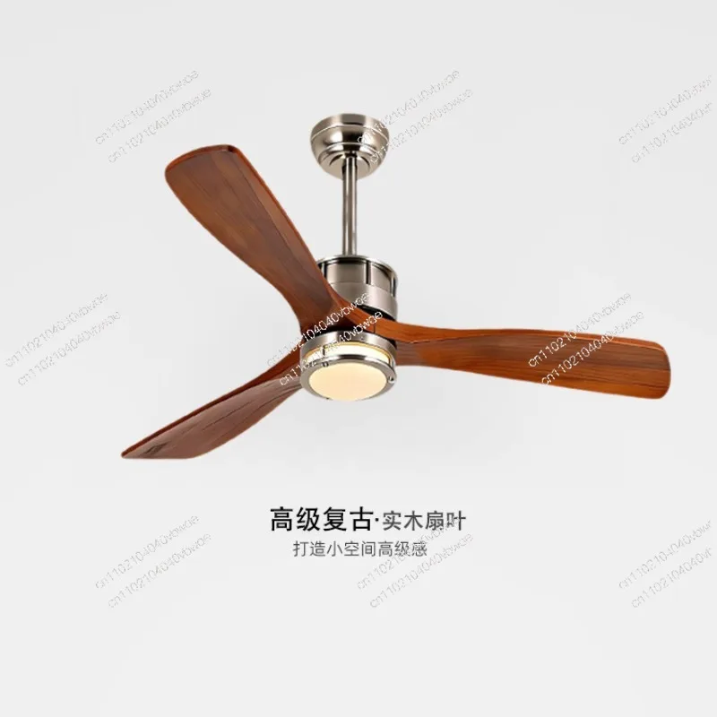Medieval Solid Wood Fan Light American Retro Home Living Room Bedroom FanCeiling Fan Light