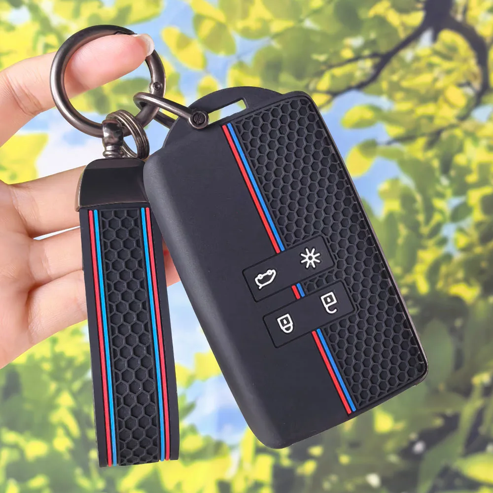 Key Sleeve With Keychain For Renault Clio Megane Kadjar Austral Captur Arkana Koleos Zoe Dacia Sandero Duster Jogger