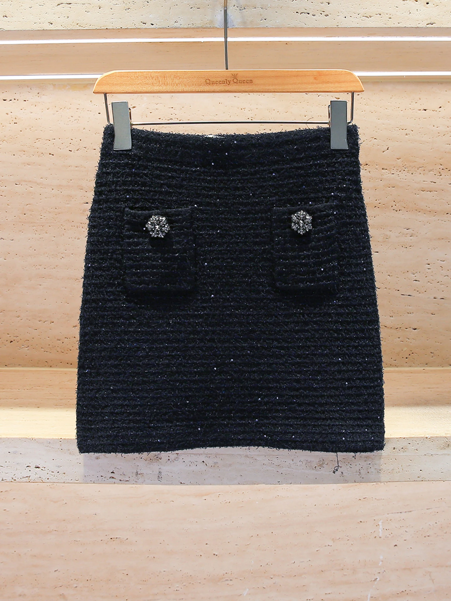 

Вязаная полубоди-юбка с высокой талией и пайетками, универсальная ретро-юбка, осенне-зимняя женская одежда High Faion от SP Home ...