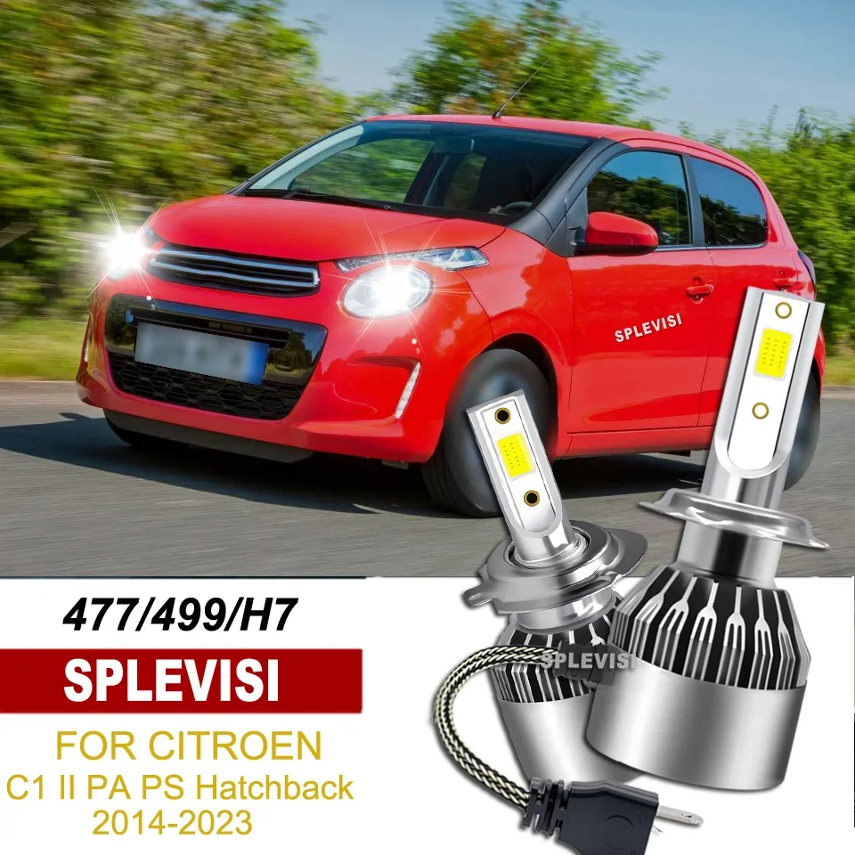 LED Car Headlights 6000K White COB Upgrade For CITROEN C1 II PA PS Hatchback 2014 2015 2016 2017 2018 2019 2020 2021 2022 2023