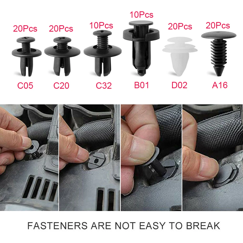 100pcs Mixed Auto Fasteners Car Bumper Clips Fasteners Rivet for Volkswagen Vw Jetta Golf Passat B5 B6 Beetle Polo Bora Caddy MK