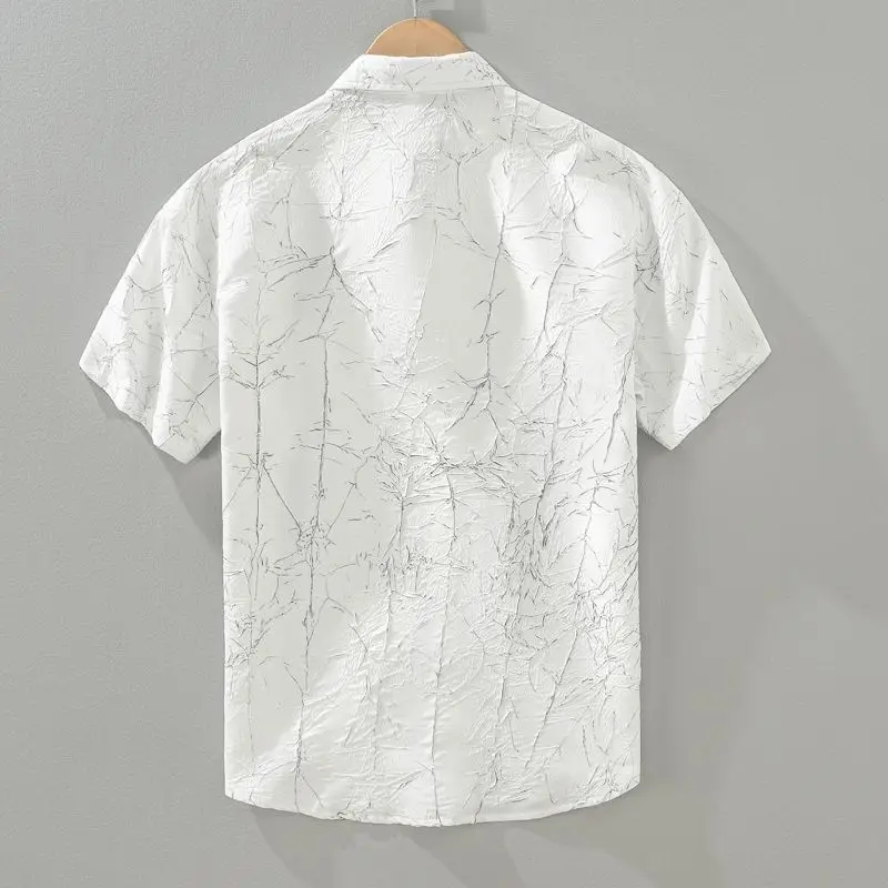 Small and Fresh Personalized Short-sleeved Shirt Men's Summer Versatile Casual Fashion Trend Handsome