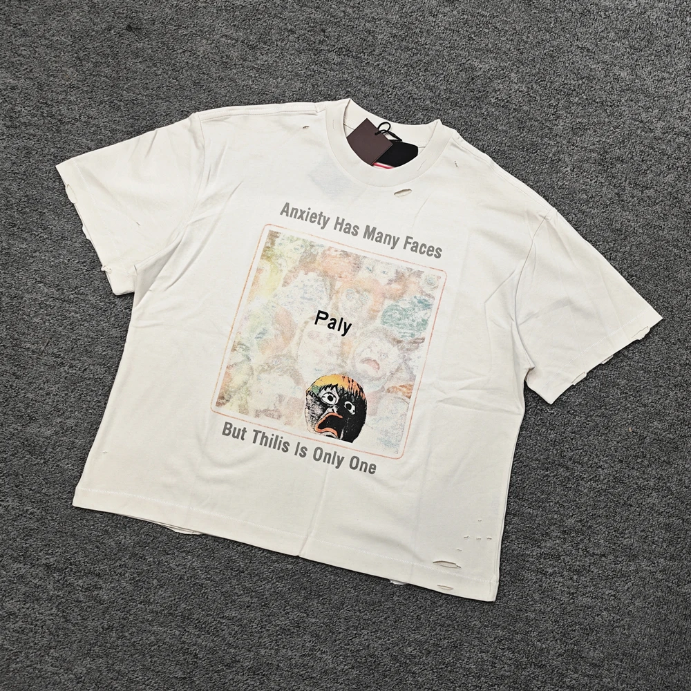 

Yao Fashion Vintage Street Style Unisex Loose Washed Versatile Trendy All Match Casual Basic Daily Wear Tops T Shirt For Men