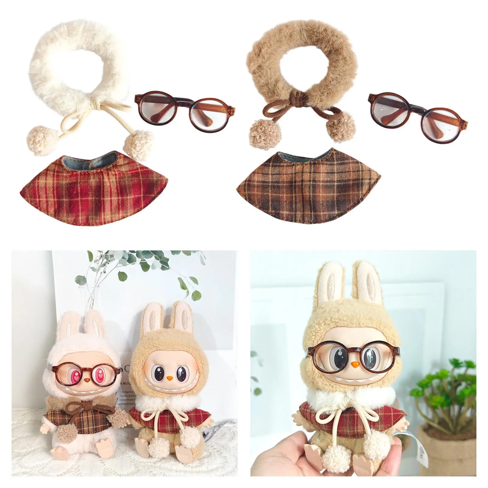 

Doll Clothes Doll Shawl Outfit Clothing Imagination DIY for Little Girls Educational Stuffed Doll Clothes for 6.69'' Doll