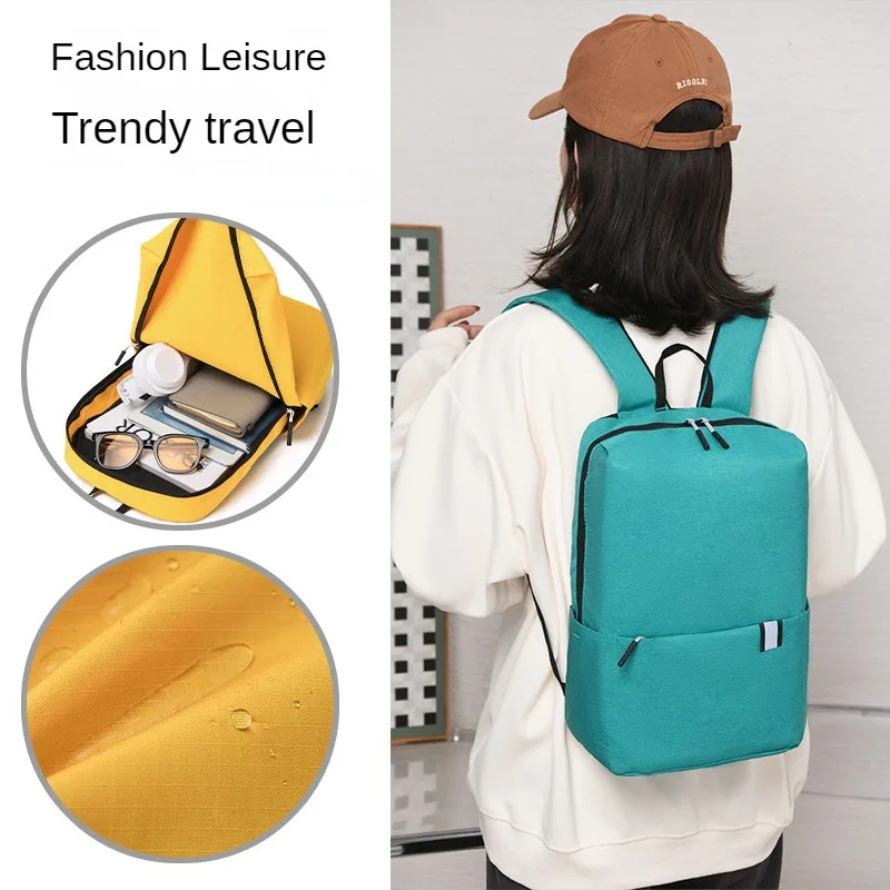 Travel and Sports Backpack New Solid Color Simple Fashion Small Backpack Lightweight Mommy Waterproof Backpack Computer Bag Gift