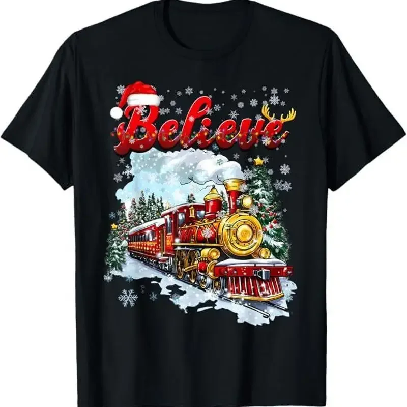 Christmas Train Christmas Believe Polar Express Xmas Santa T-Shirt