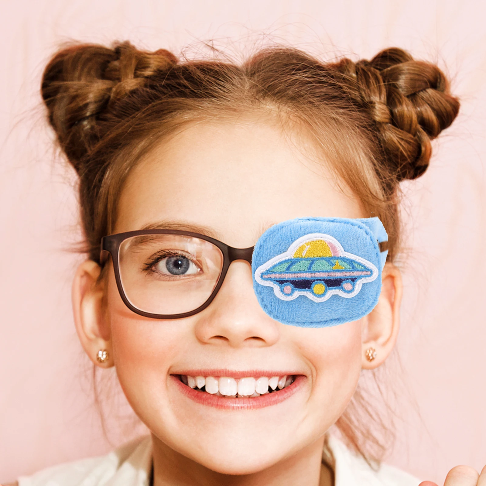 

2 Pcs Kids Eye Patches for Toddler Single Mask Glasses Amblyopia Correction Flannel Child